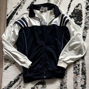 adidas Navy and White Retro Track Jacket